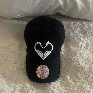 Black Dad Hat with White Heart Emblem